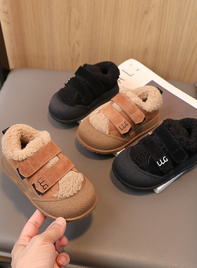 韩版儿童棉鞋2023冬季新款女童毛毛鞋二棉加绒男童冬鞋保暖宝宝鞋