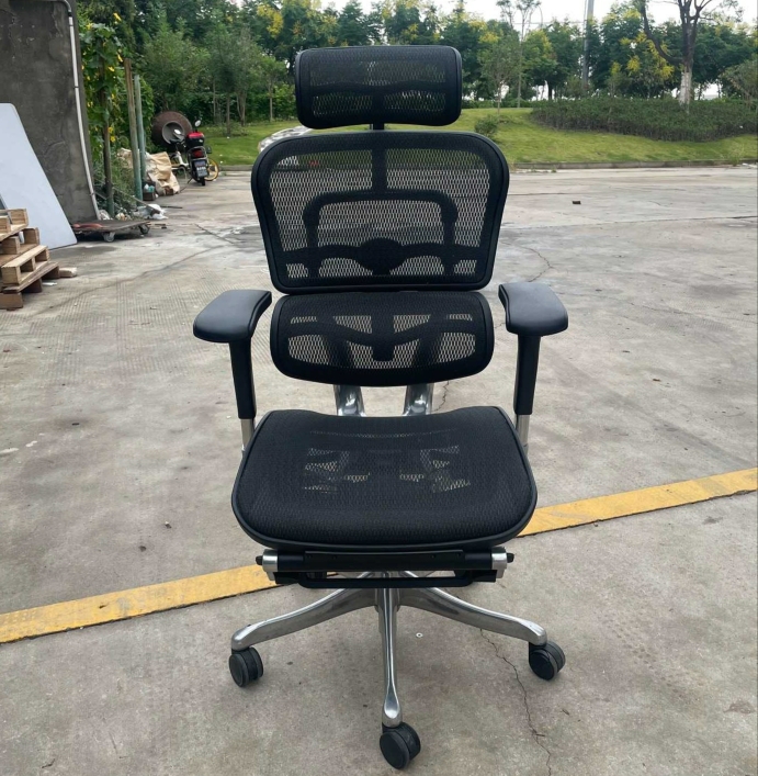 人体工学椅金豪b高配版人体工学椅 电脑椅 办公椅 黑色带脚踏椅