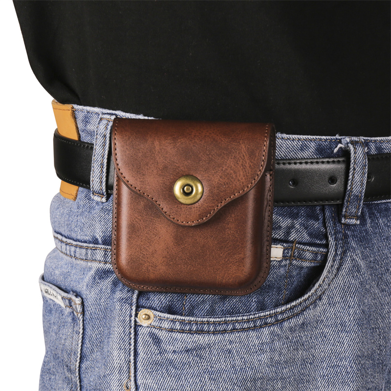 适用pocket2手机穿皮带挂腰包华为P50折叠pocketS真皮保护壳套男