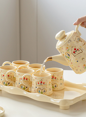 创意杯子套装陶瓷家用客厅水壶杯具套装乔迁新居礼品茶杯茶具套装
