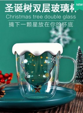 创意猫爪杯心愿杯圣诞杯网红耐热玻璃马克杯儿童早餐杯牛奶茶杯