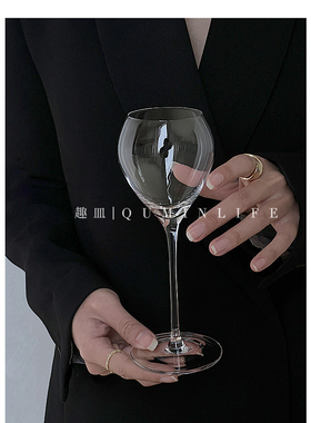 Qumin 山海常于梦 生活一如常 红酒杯高脚杯 奢华ins风白葡萄酒杯