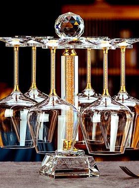 红酒杯套装家用6只创意带钻水晶杯葡萄醒酒器欧式玻璃高脚杯酒具