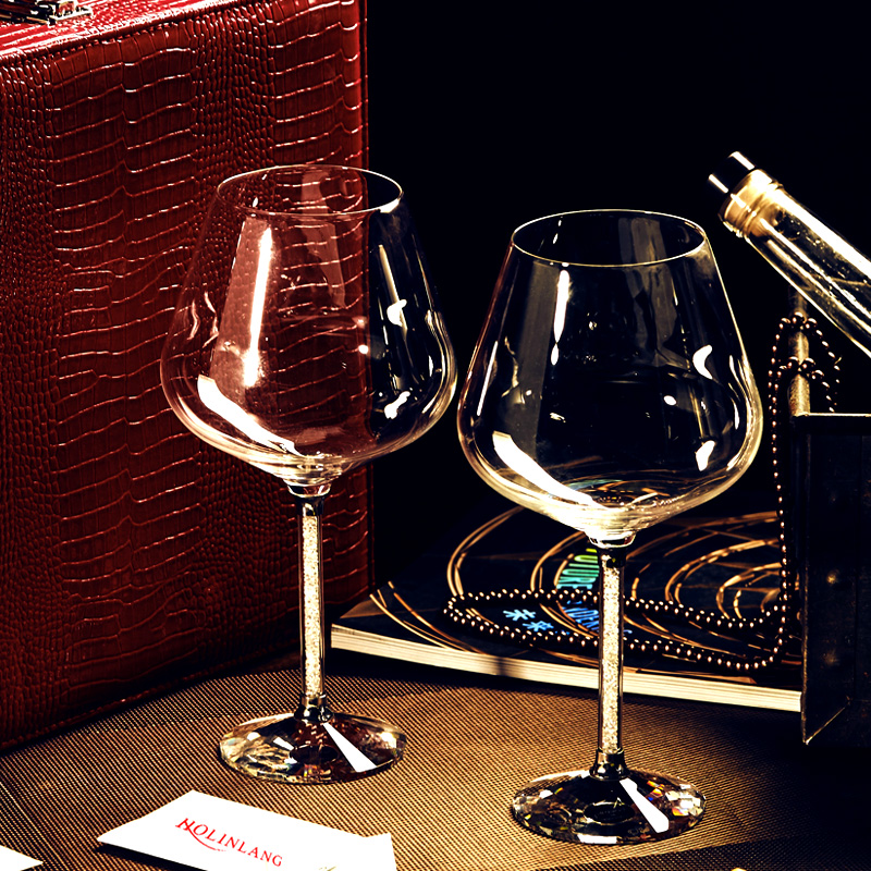 高档水晶红酒杯高脚杯醒酒器套装家用6只装大号欧式玻璃葡萄酒杯
