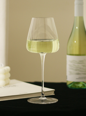 北欧风凹底设计师醒酒红酒杯葡萄酒杯高脚水晶玻璃勃艮第波尔多杯