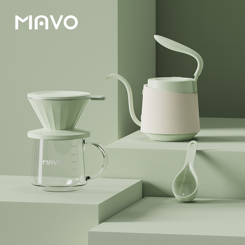 MAVO小鲸手冲咖啡壶套装 手冲壶分享壶滤杯 咖啡器具套装家用便携