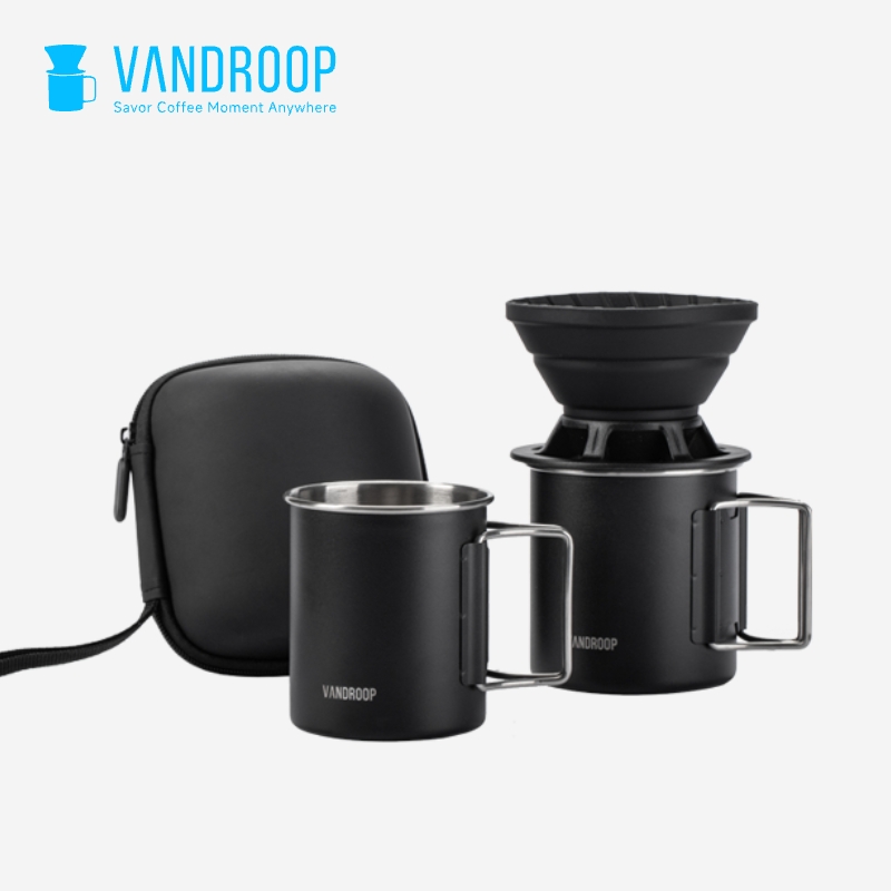 VANDROOP 户外便携手冲咖啡套装露营咖啡器具杯子滤杯