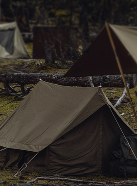 野外露营帐篷户外加厚登山防暴雨复古屋脊帐双人便携野营天幕防风