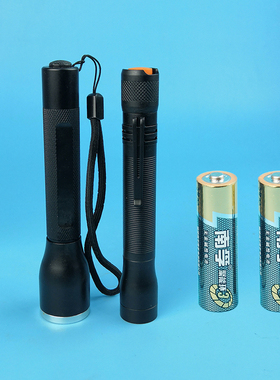 铝合金防水强光led小手电筒使用2节普通5号#干电池AA定焦变焦电灯