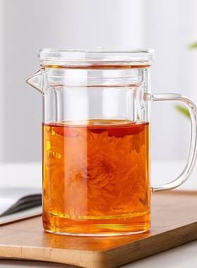 玻璃茶具套装带把泡茶飘逸杯茶分水离耐高温高硼硅鸭嘴公道杯中式