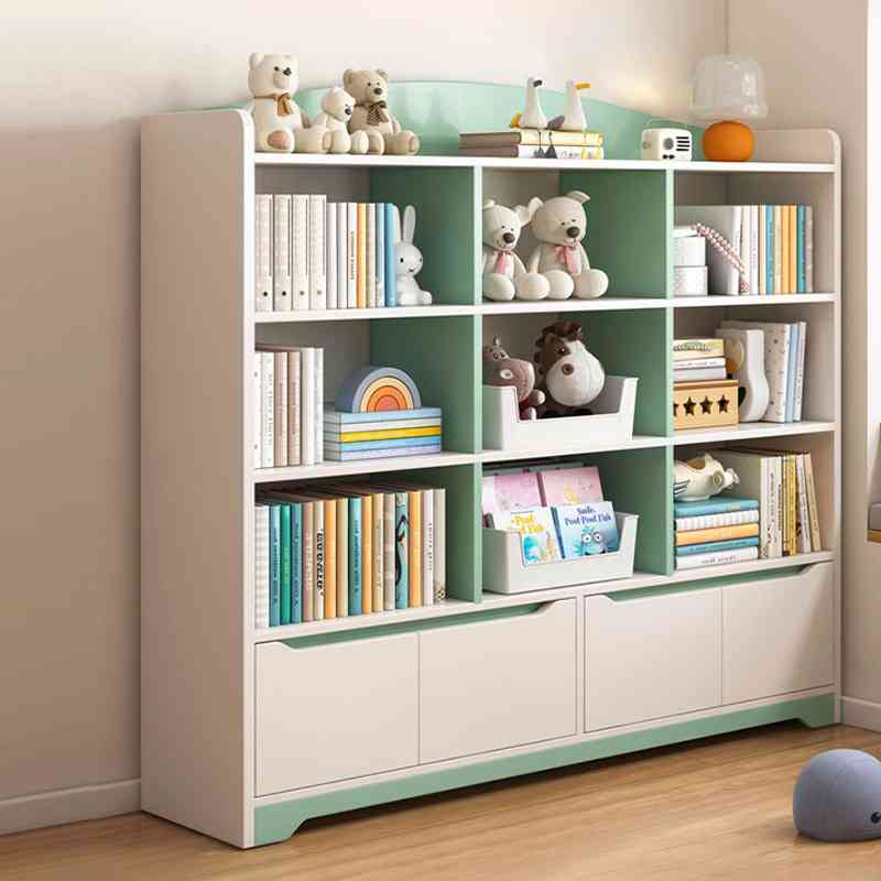 儿童书架置物架阅读架落地简易玩具储物收纳架矮柜子家用学生书柜