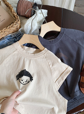 设计师款童装夏季男女童短袖T恤个性纯棉卡通宝宝夏装上衣洋气T恤