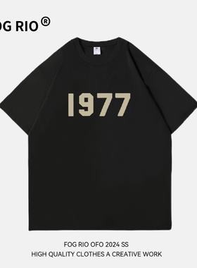 FOG RIO原创设计师重磅潮牌2024新款短袖T恤男女情侣装休闲半截袖