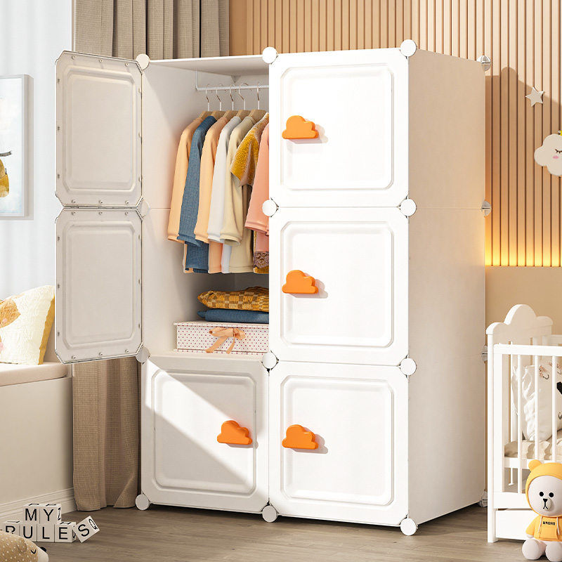 儿童衣柜卧室家用宝宝塑料加厚储物收纳柜婴儿组装女孩简易小衣橱