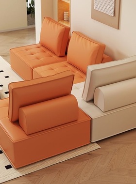 家用组合布艺发沙客厅豆腐块沙发小户型单人小沙发出租房用懒人椅