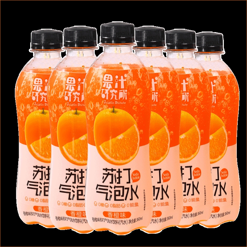 果汁0糖0脂0气泡水360ml*6瓶装小青柠白桃西柚苏打汽水饮料研究所