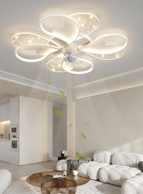 轻奢网红2022年新款家用大气客厅灯创意360度摇头风扇灯卧室灯具
