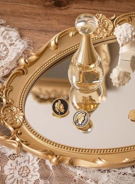 首饰托盘摆件法式复古展示珠宝饰品拍照商品美甲耳环背景镜子道具