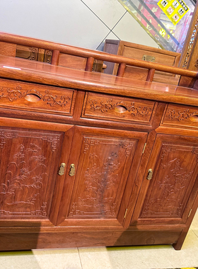 鼎好红木家具古典储物柜大果紫檀1.2米1.4米餐边柜缅甸花梨原木色