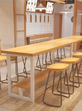 。实木吧台桌商用咖啡馆奶茶店寿司店桌椅成套家具桌子日式餐厅桌