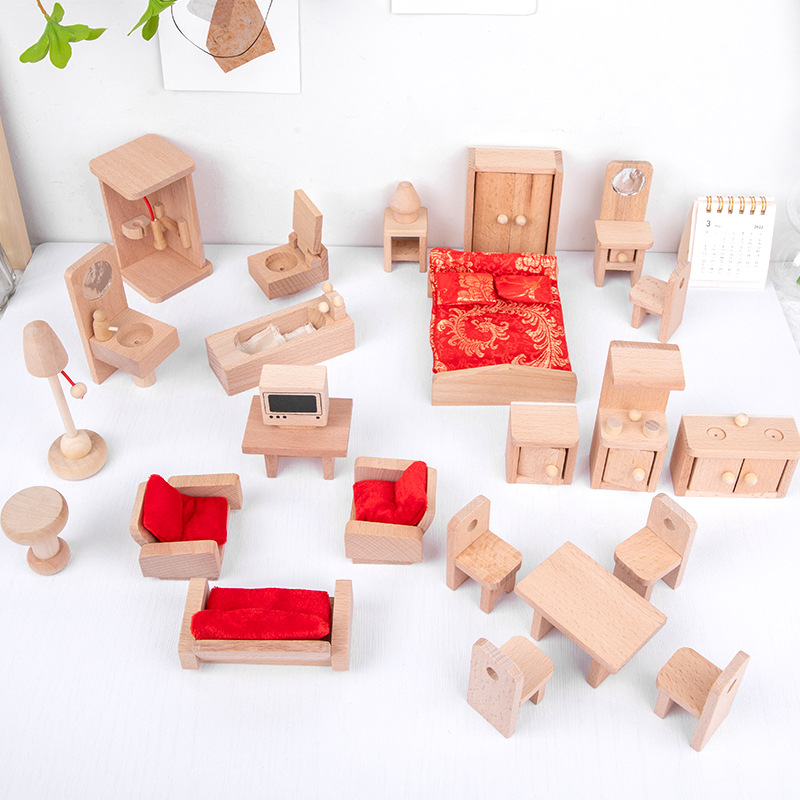 儿童宝宝娃娃家成套迷你小家具床沙发凳子柜子厨房客厅卧室玩具