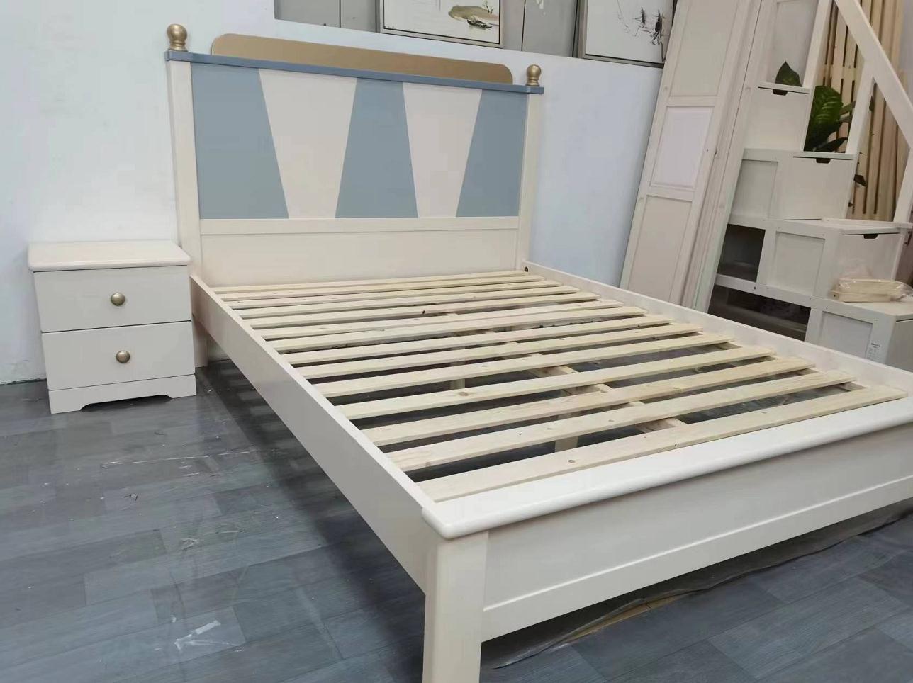 简约实木儿童床男孩单人床1.5米青少年男生实木床儿童卧室成套家