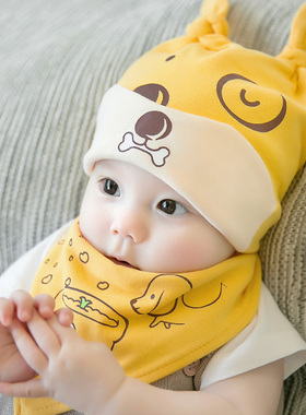 婴幼儿帽子春秋冬季0到3-6-12个月新生儿宝宝儿童帽子男女超萌1岁