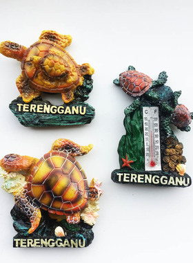 创意磁性温度计冰箱贴 马来西亚登嘉楼州旅游纪念海龟装饰工艺品