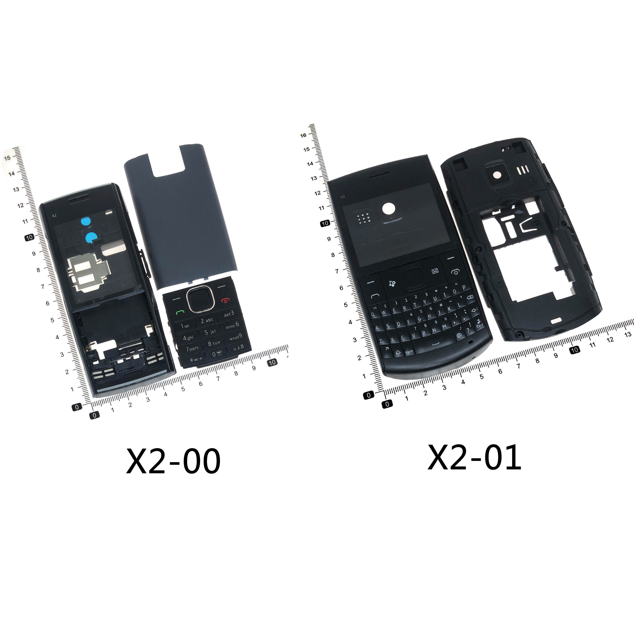 适用于诺基亚X2-00 X2-01手机壳 外壳 按键镜片带框后盖电池盖